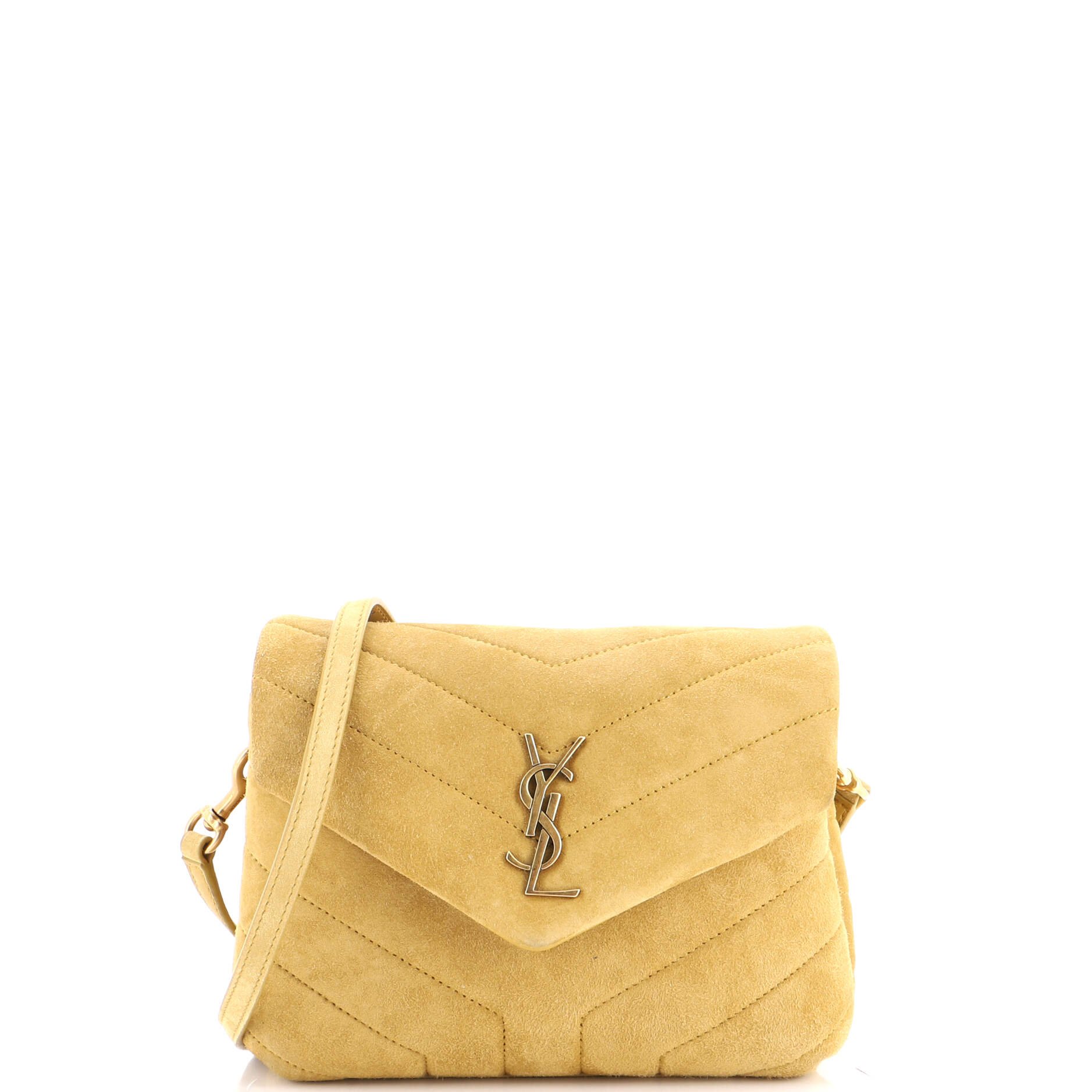 Loulou Shoulder Bag Matelasse Chevron Suede Toy