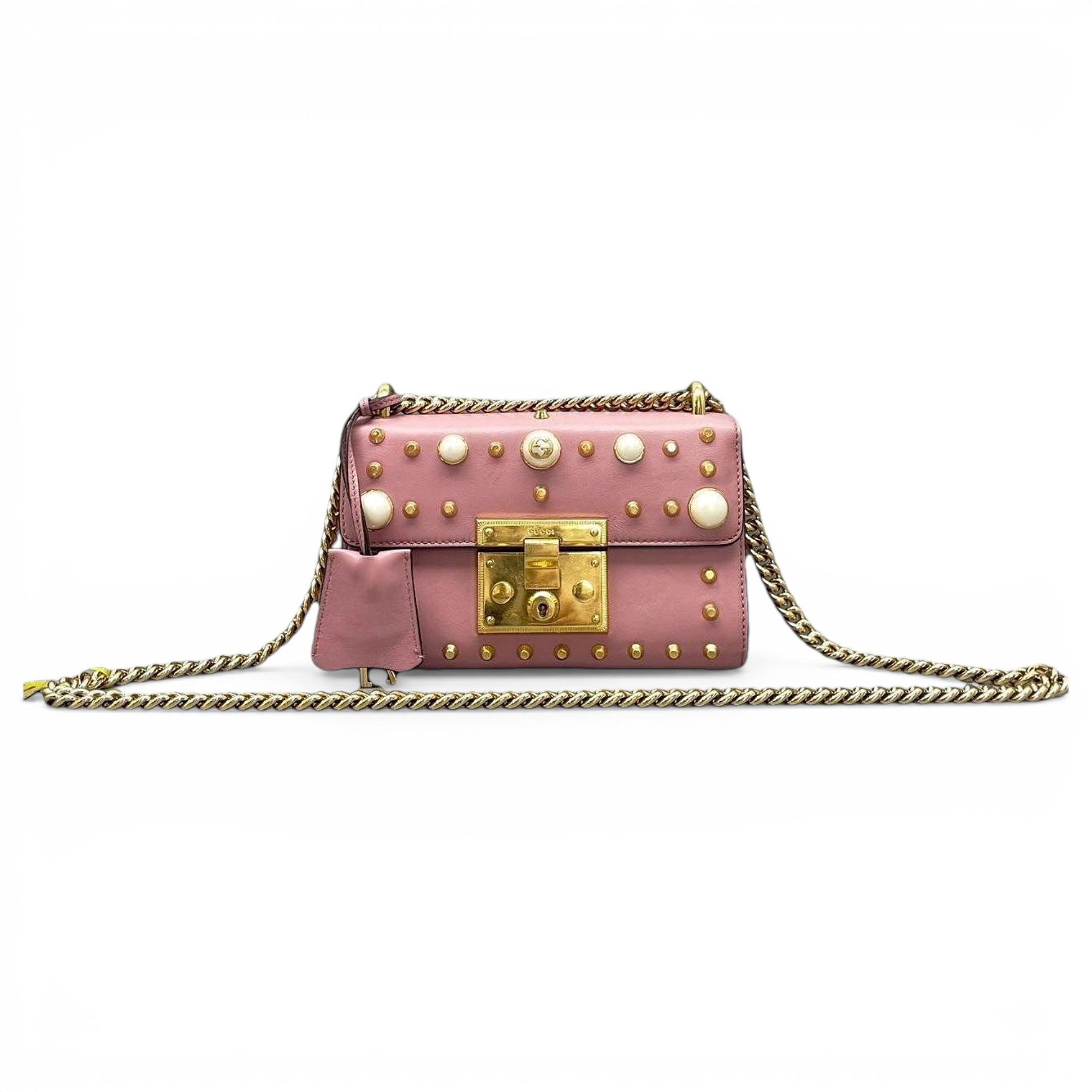 Padlock leather handbag