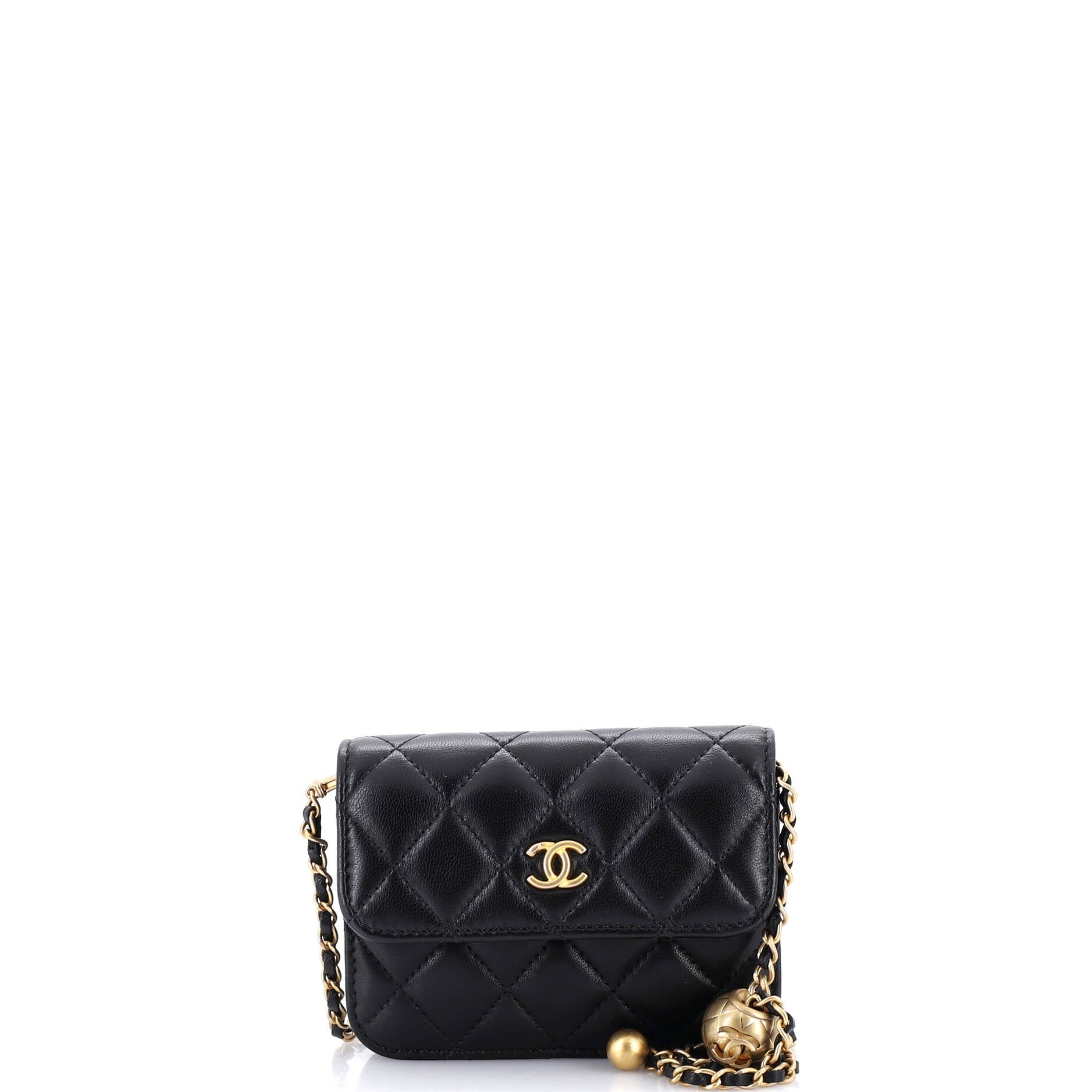 Chanel Pearl Crush Flap Clutch with Chain Quilted Lambskin Mini