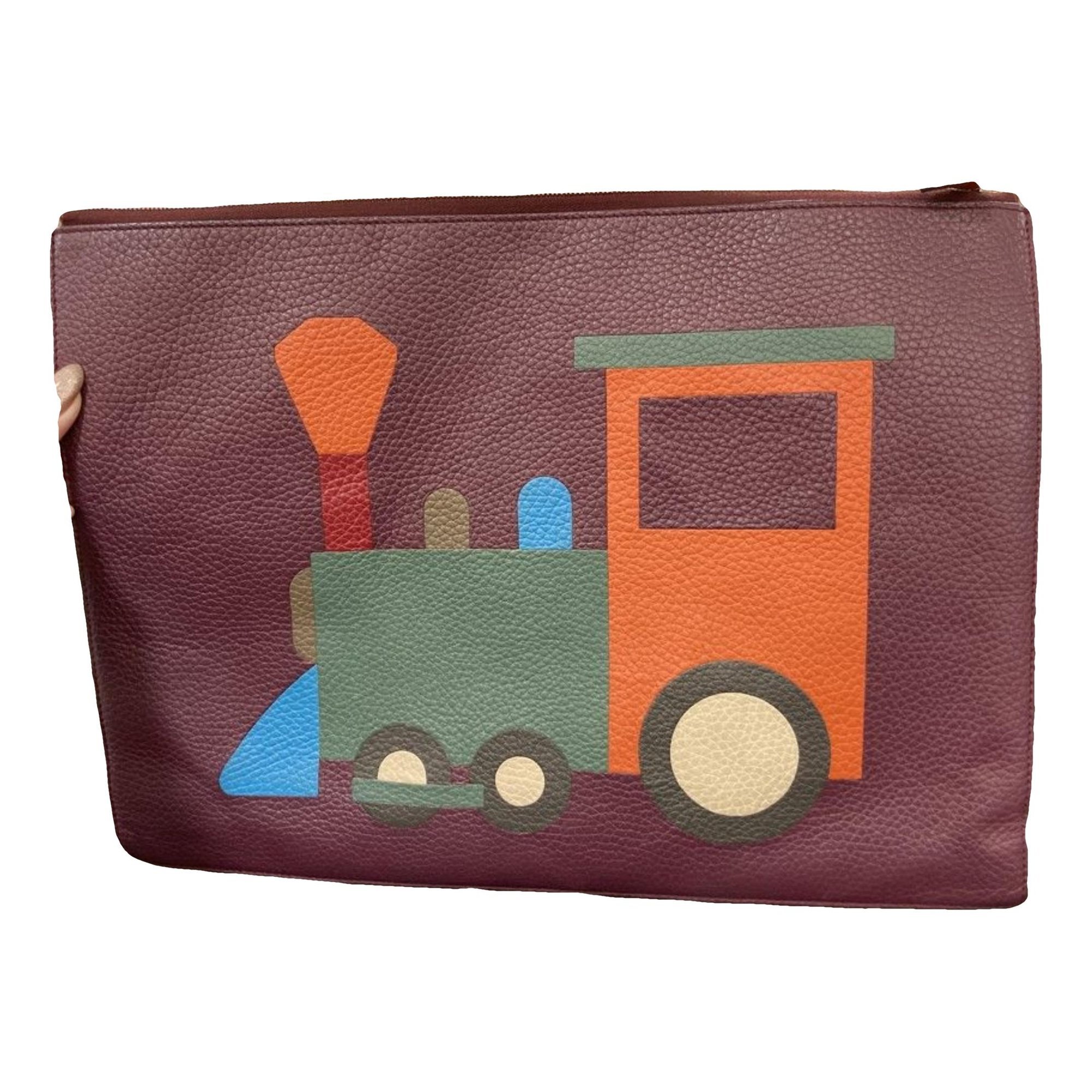 Leather clutch bag