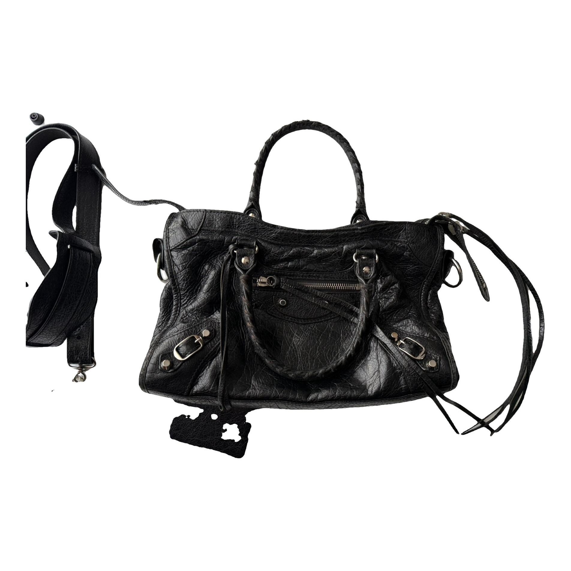 City patent leather handbag