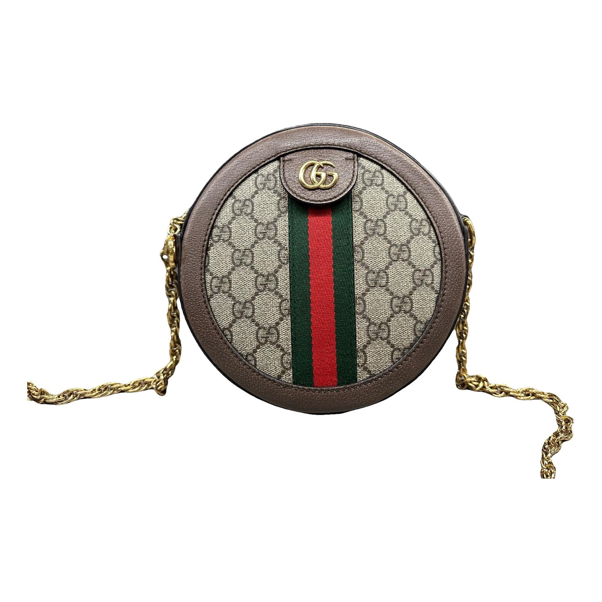 Ophidia Round leather crossbody bag