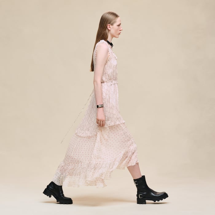 Rose Opaline "Clous" Sleeveless Dress