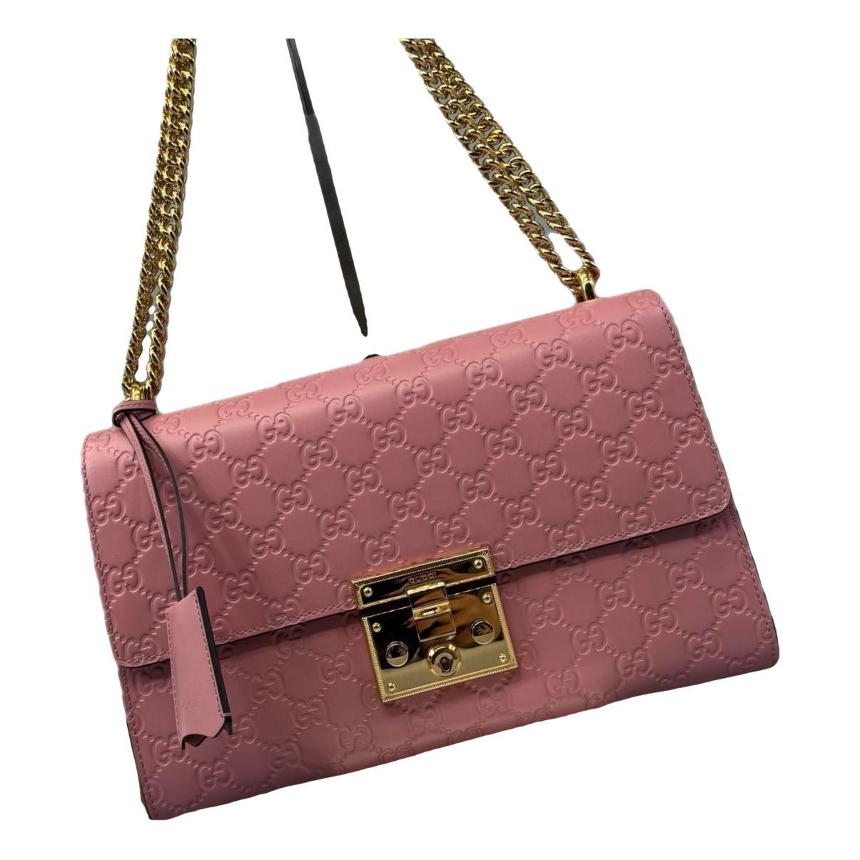 Padlock leather handbag