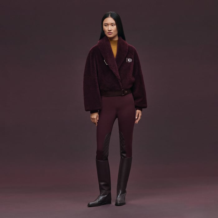Rouge Bordeaux Short Leather Coat