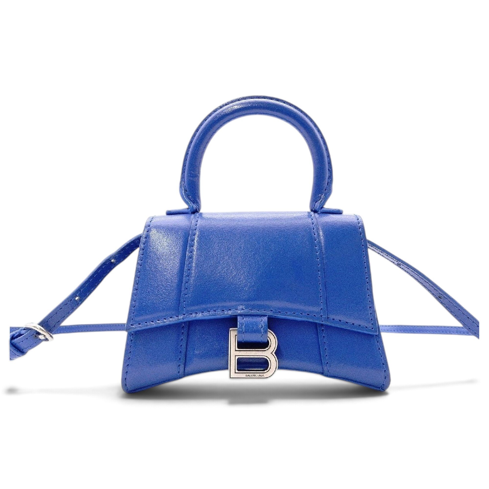 Hourglass leather handbag