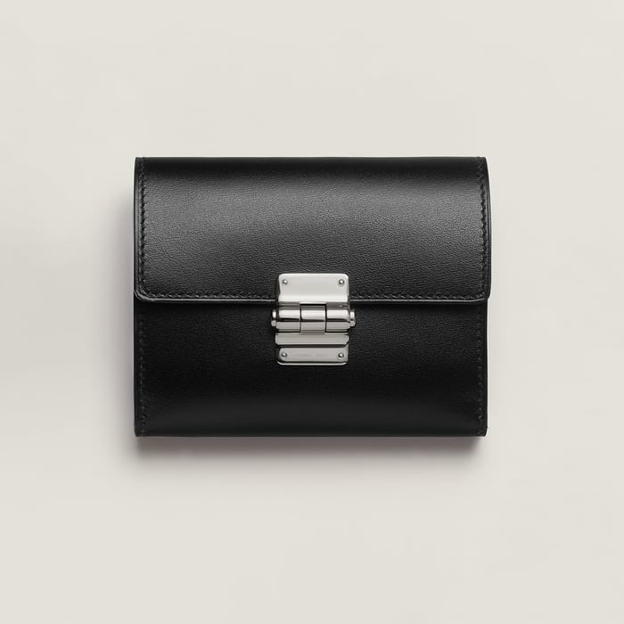 Noir Charniere Compact Wallet