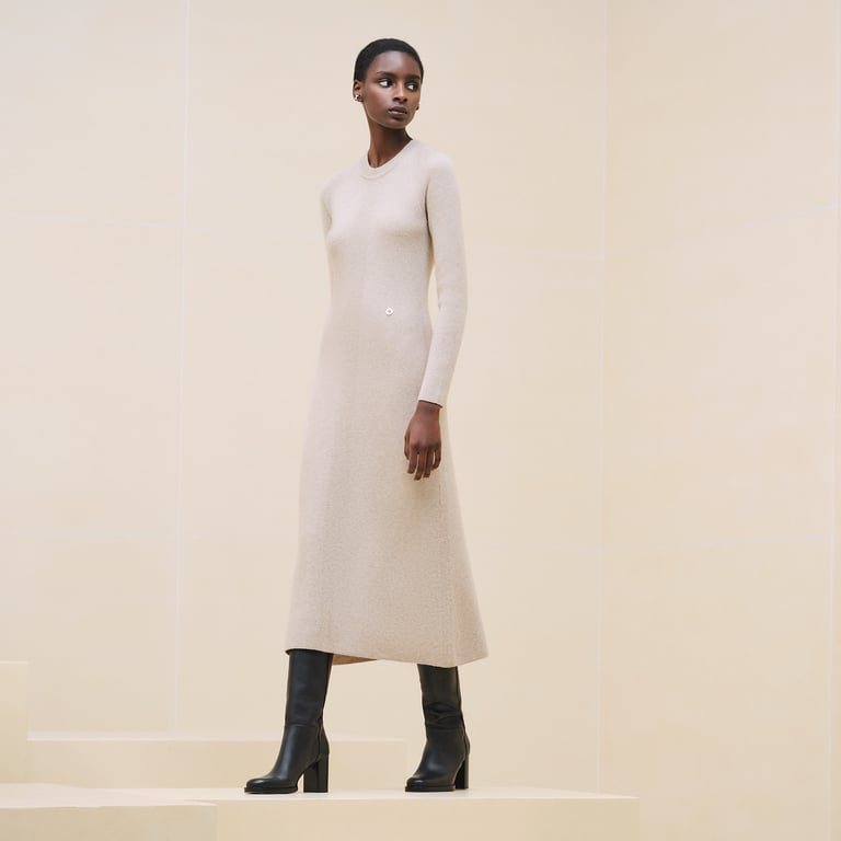 Adjusted long cashmere dress