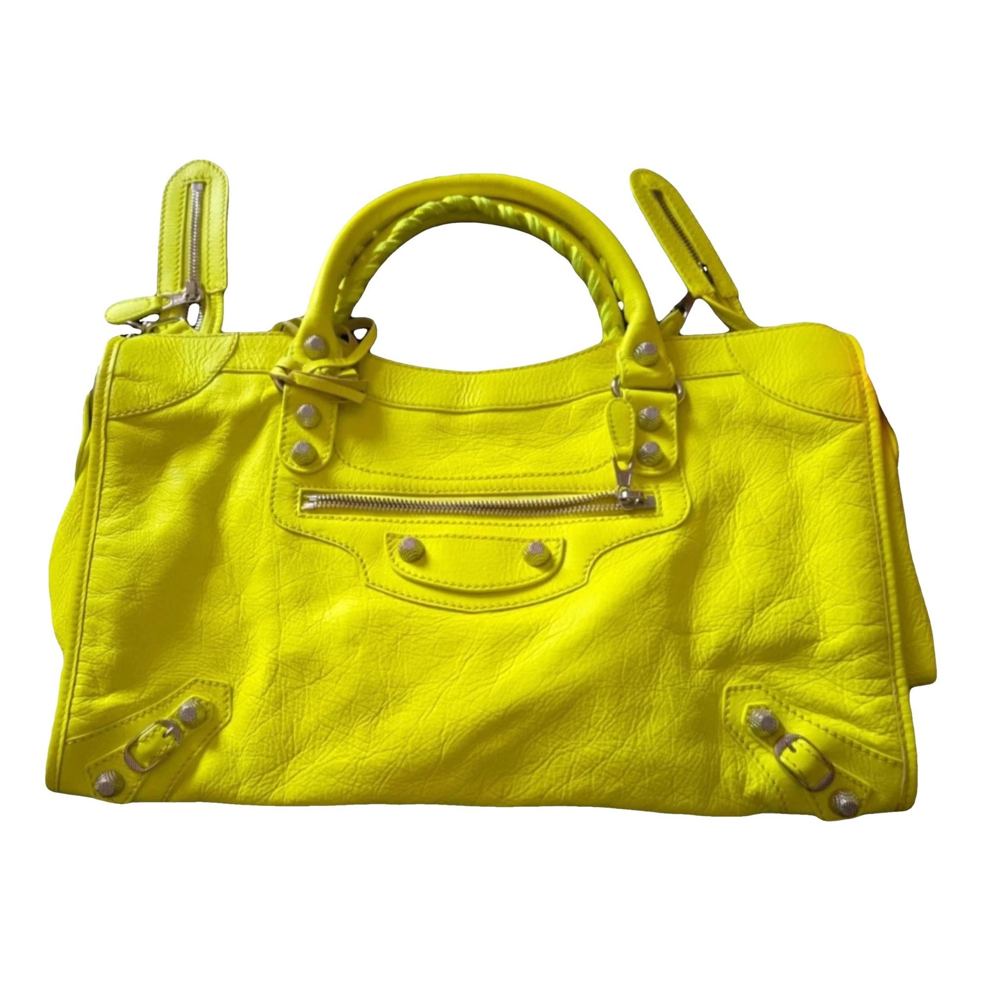 City leather handbag