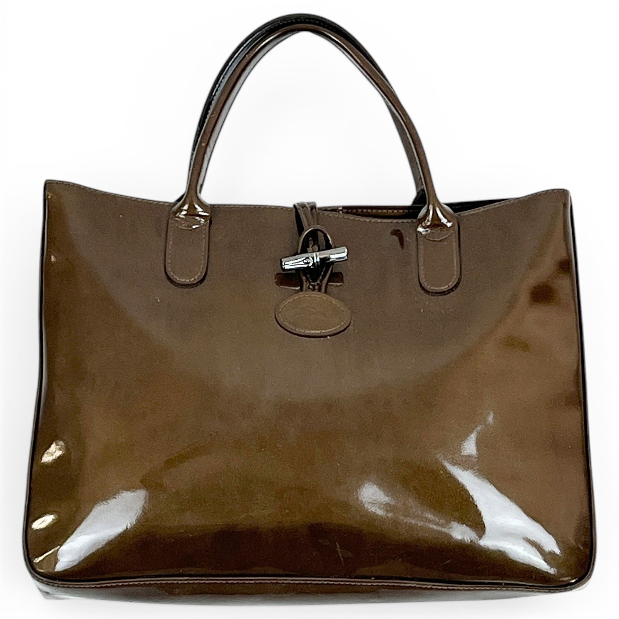 Roseau patent leather tote