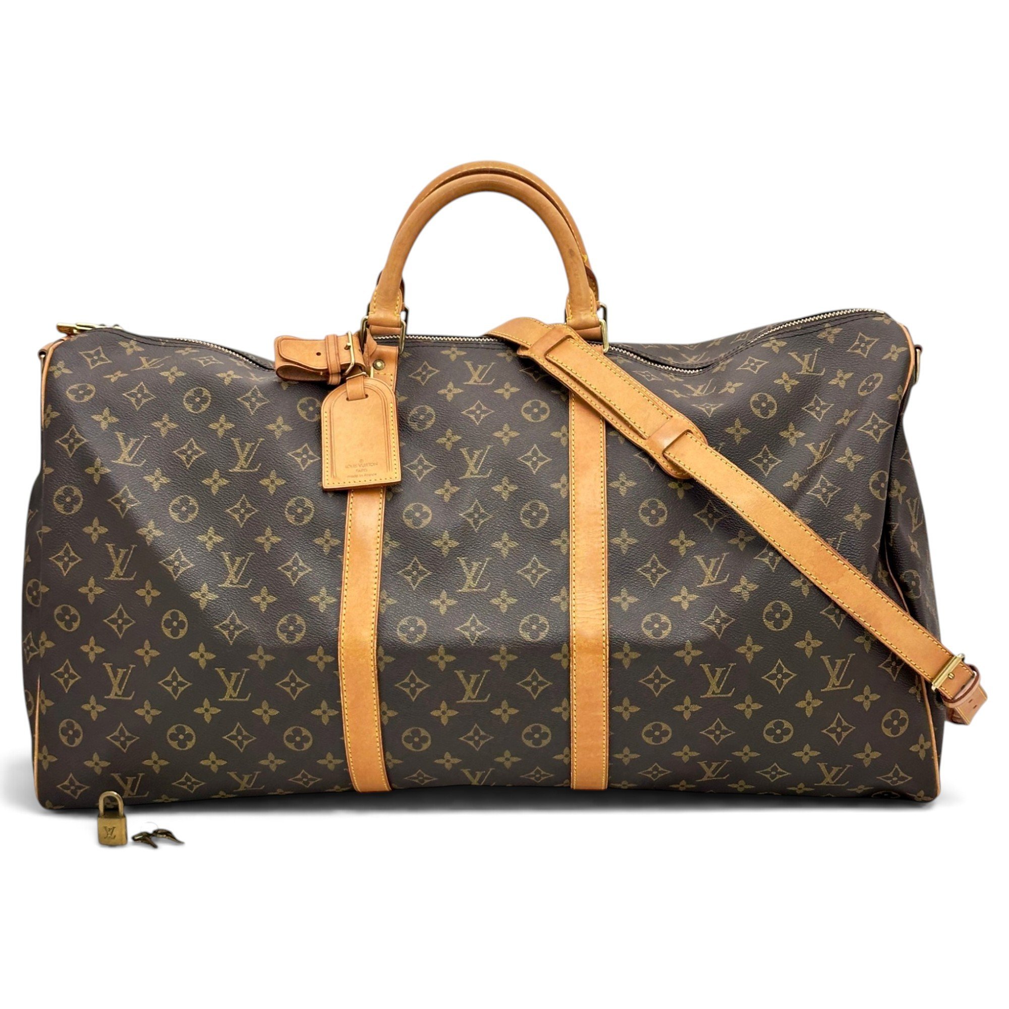 Keepall leather travel bag