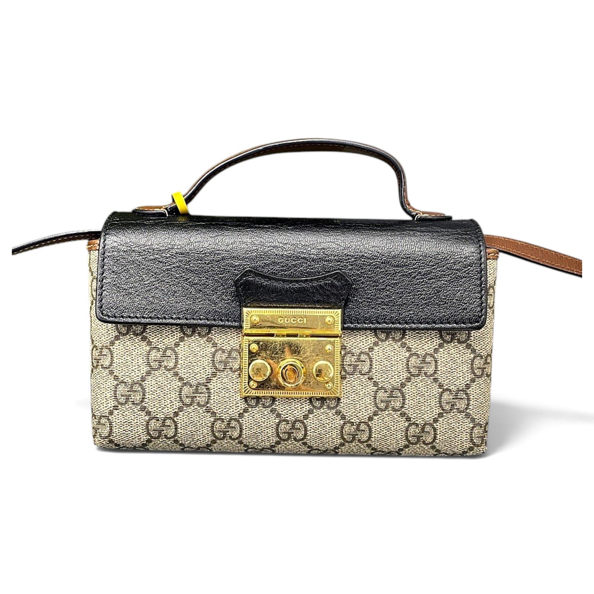 Padlock leather crossbody bag