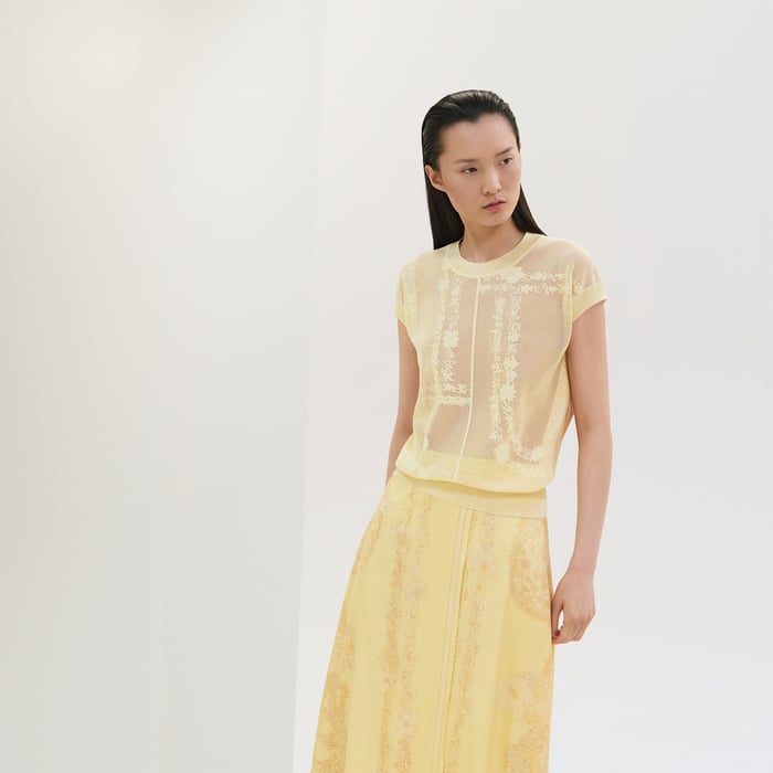 "En Desordre a Fleurs" short-sleeve sweater