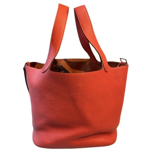 Hermes Picotin 22 Handbag Rouge Pivoine Clemence Leather