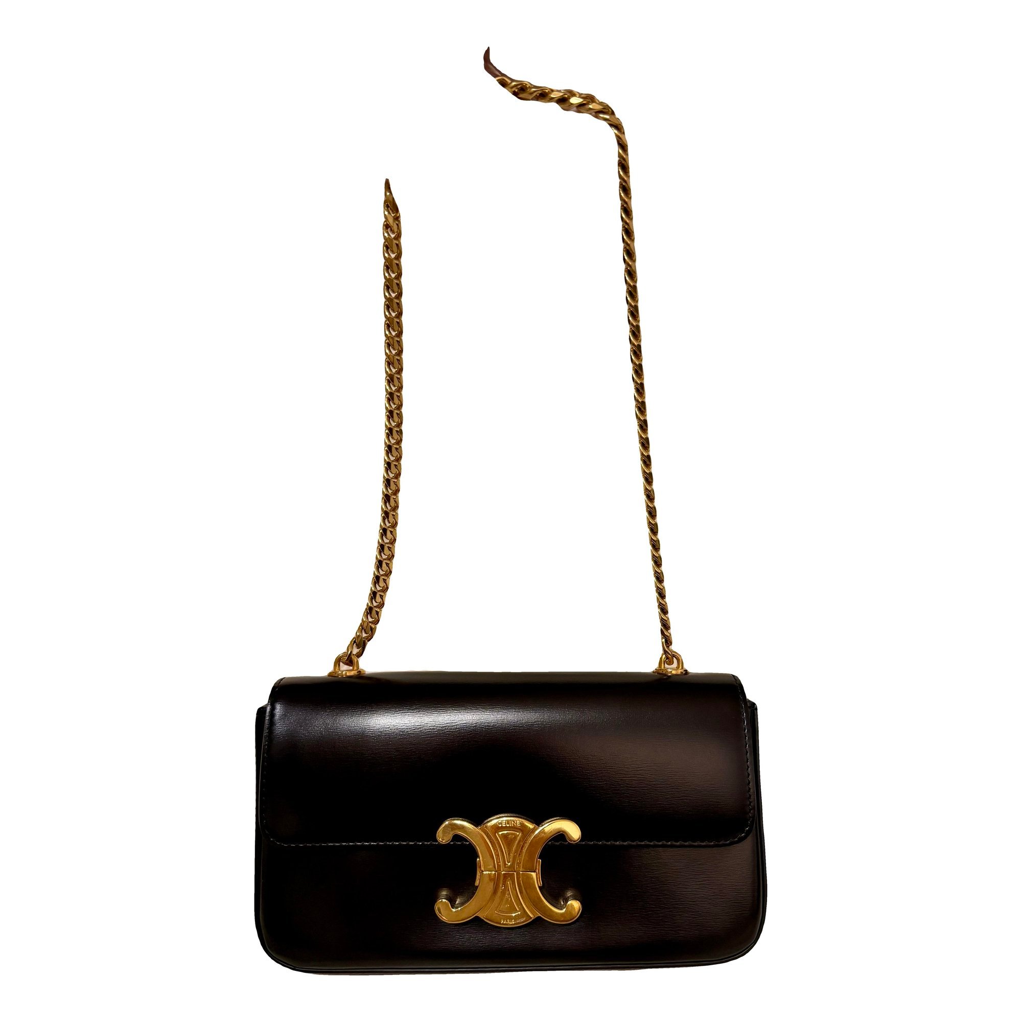 Triomphe chain leather handbag