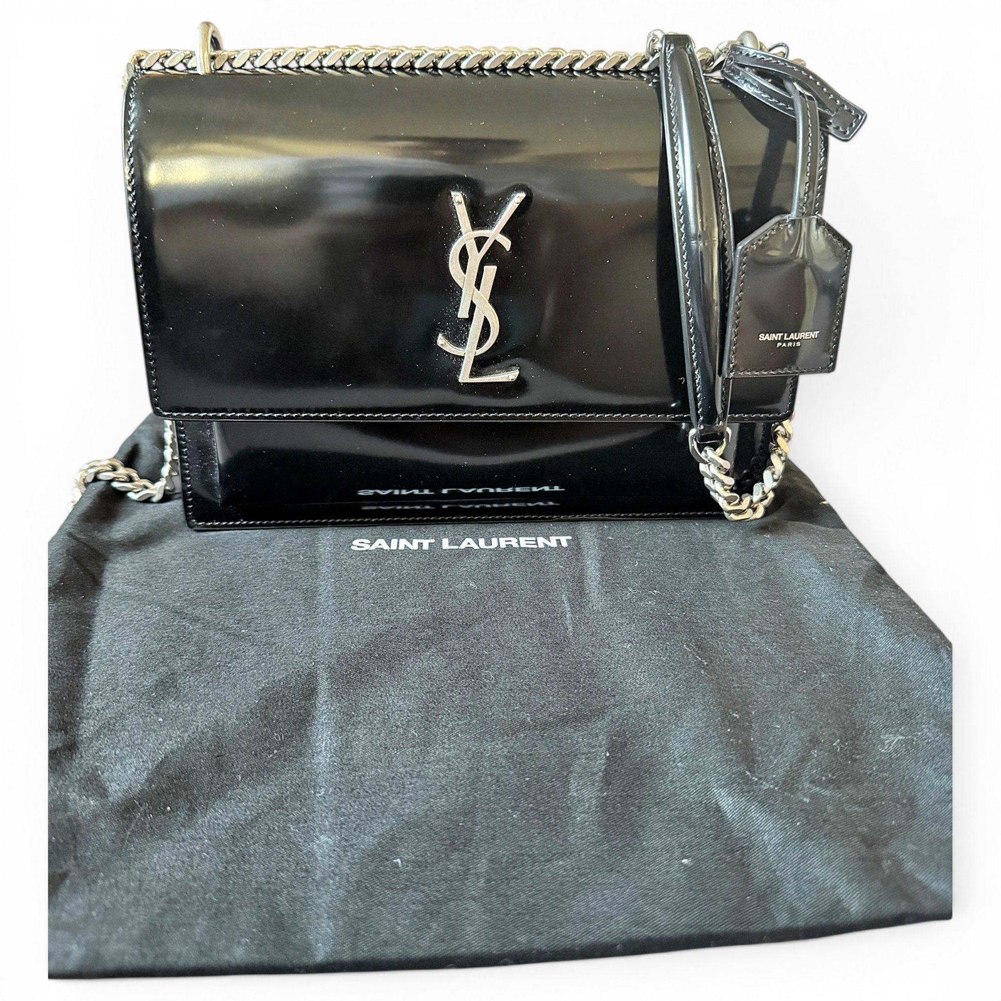 Sunset patent leather handbag