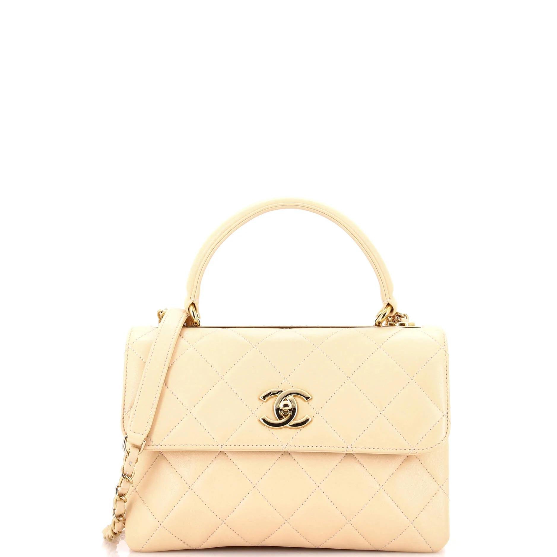 Trendy CC Top Handle leather handbag
