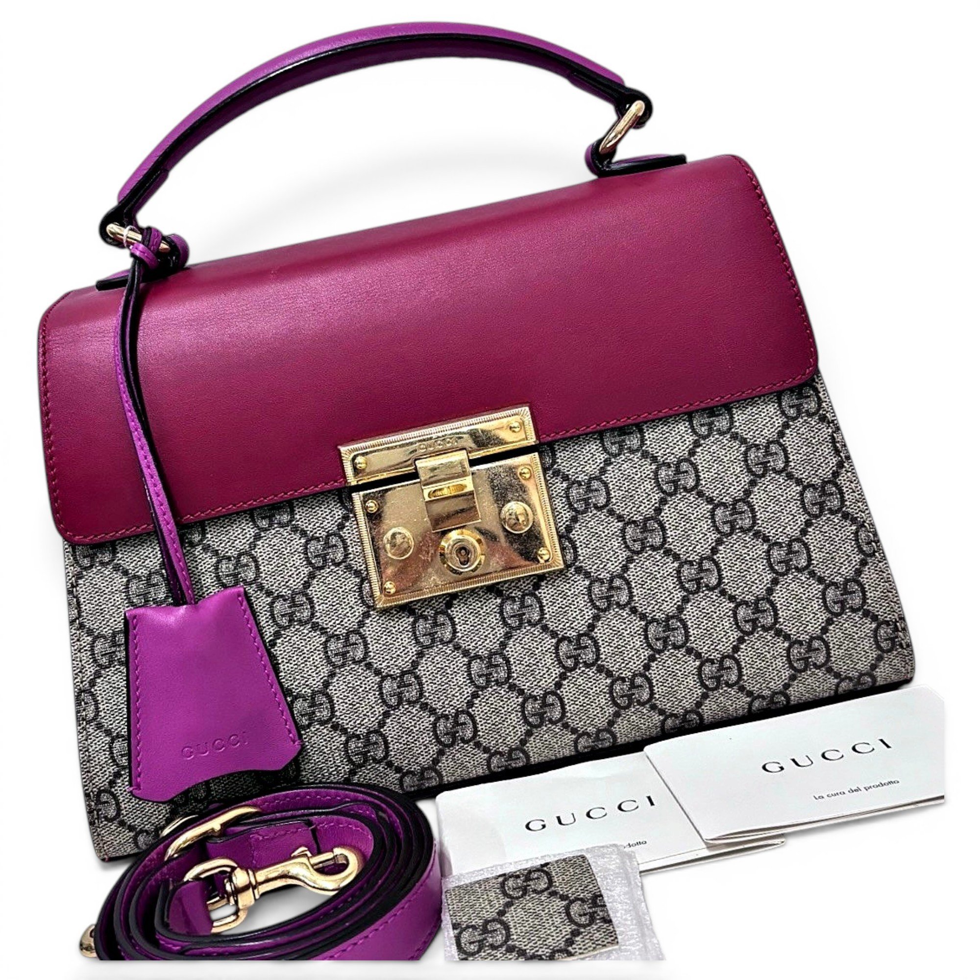 Padlock leather handbag