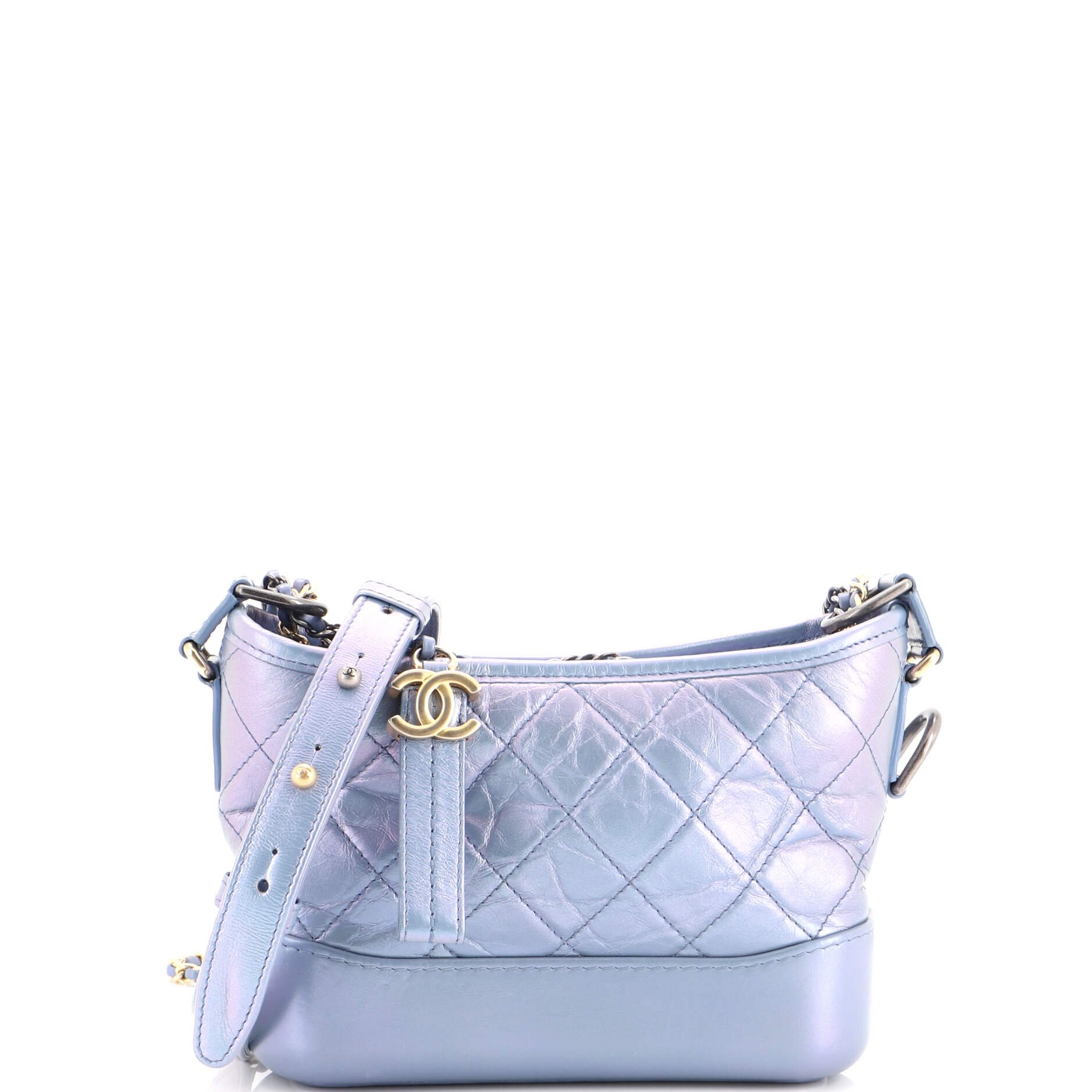 Gabrielle Hobo Quilted Iridescent Lambskin Small