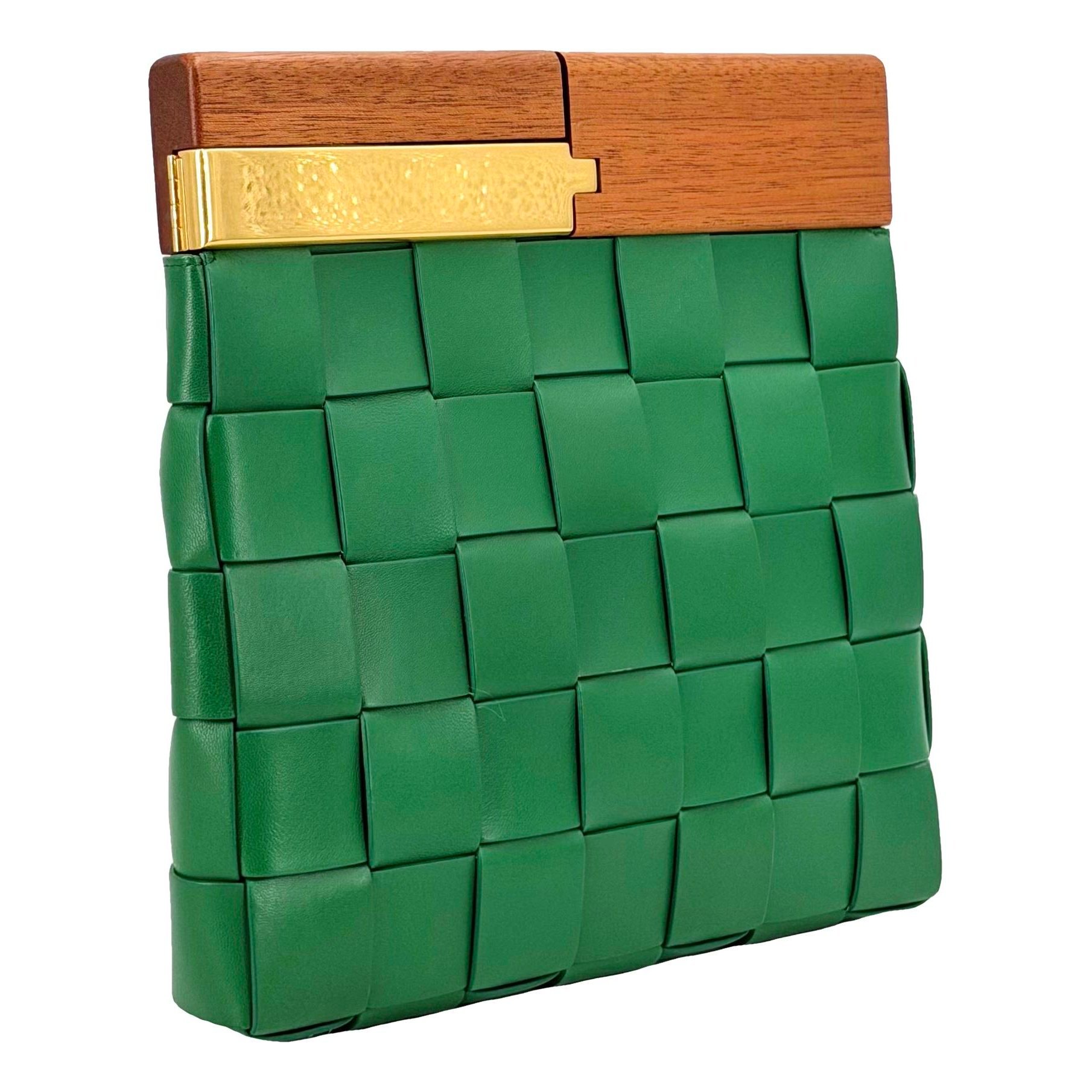 Snap leather handbag