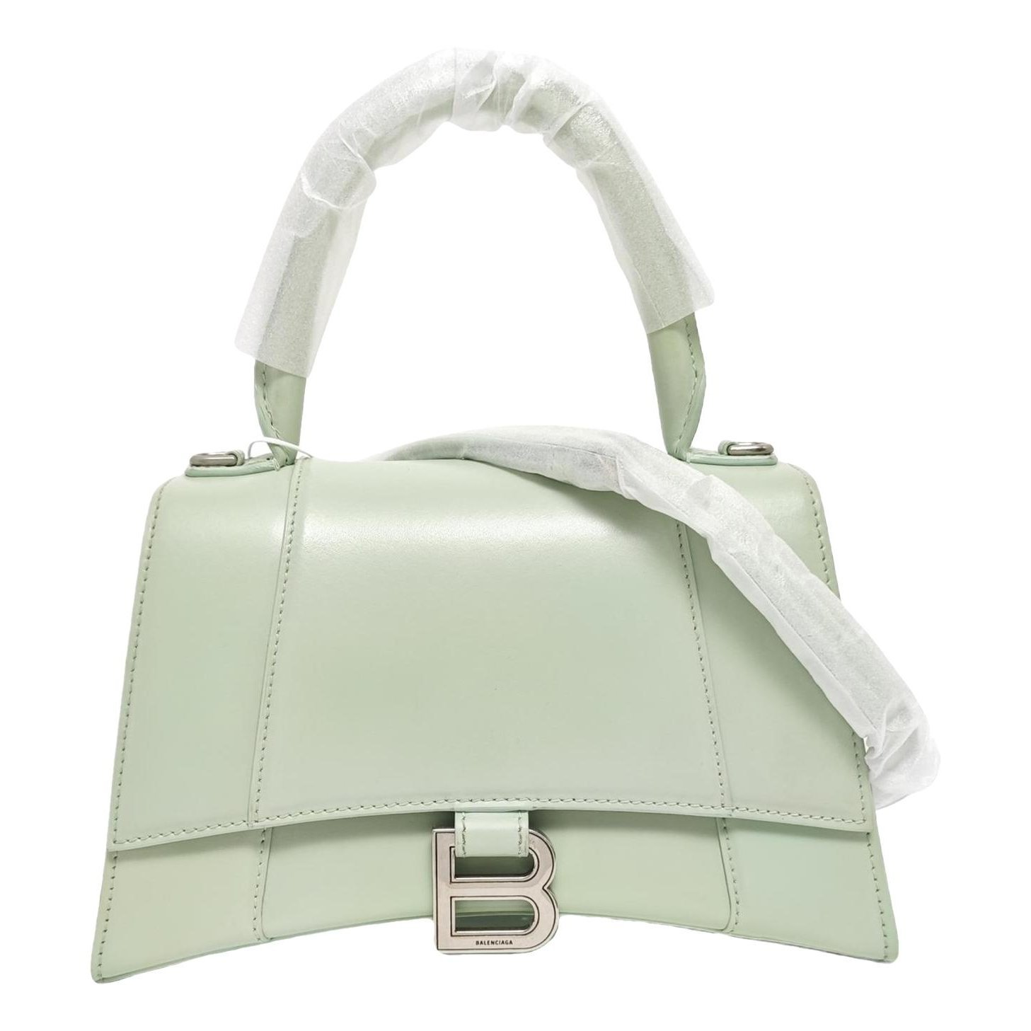 Hourglass leather handbag