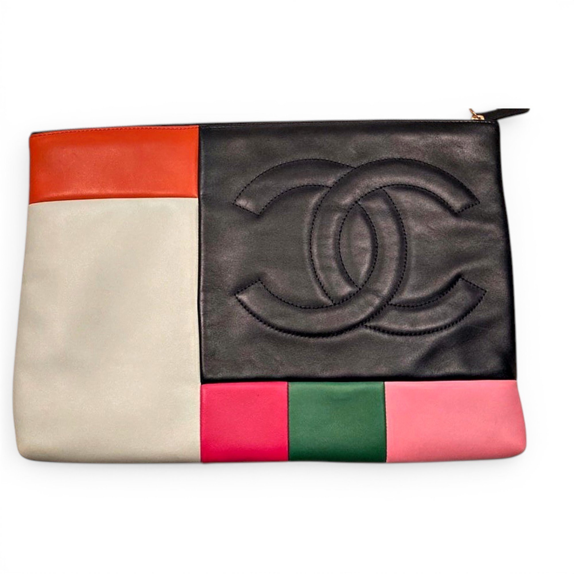 Leather clutch bag