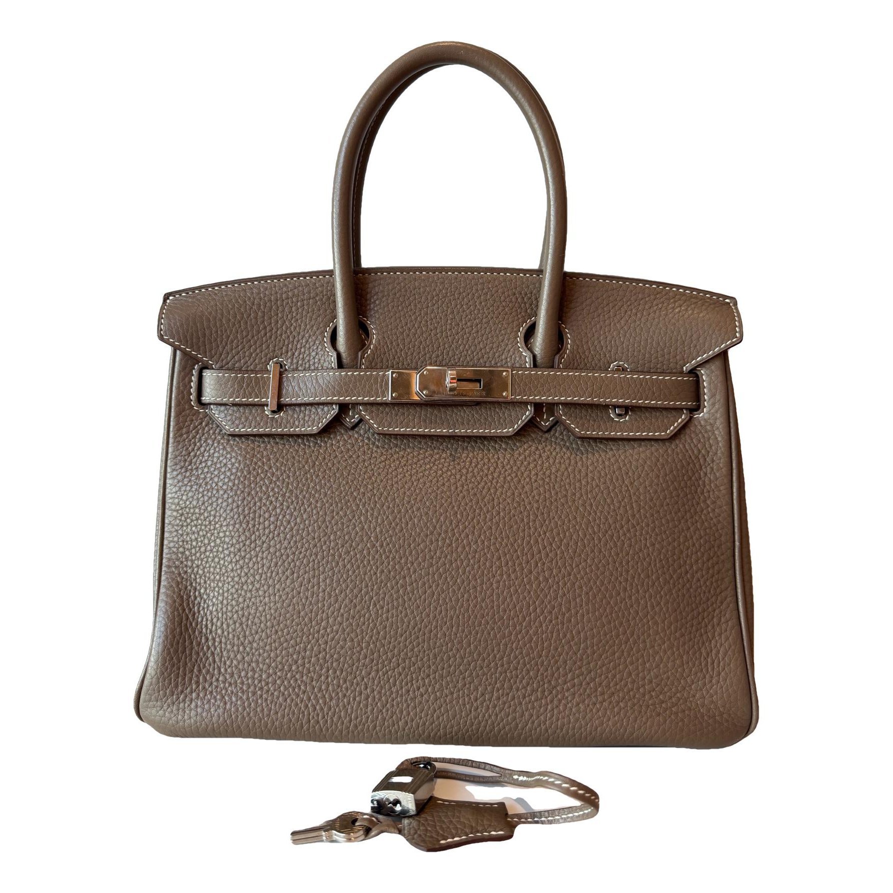 Hermes Birkin 30 Handbag Etoupe Togo Leather
