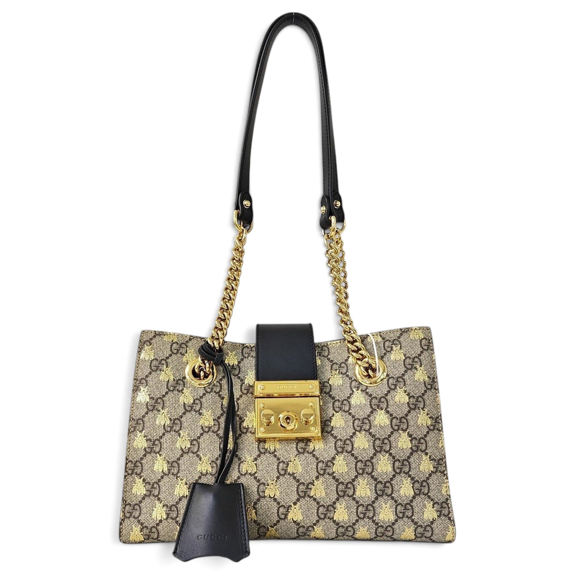 Padlock leather handbag