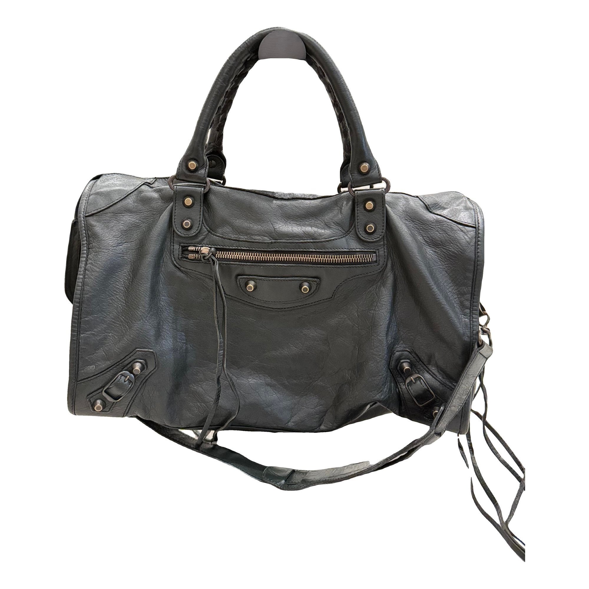 City leather handbag