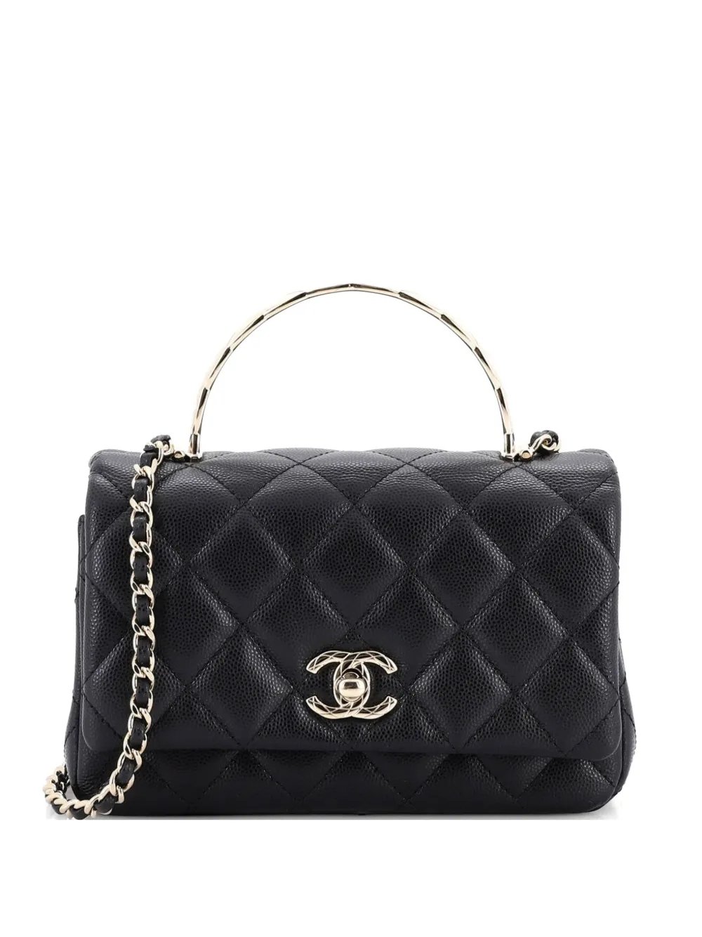 Coco Crush Top Handle Bag Quilted Caviar Mini satchel