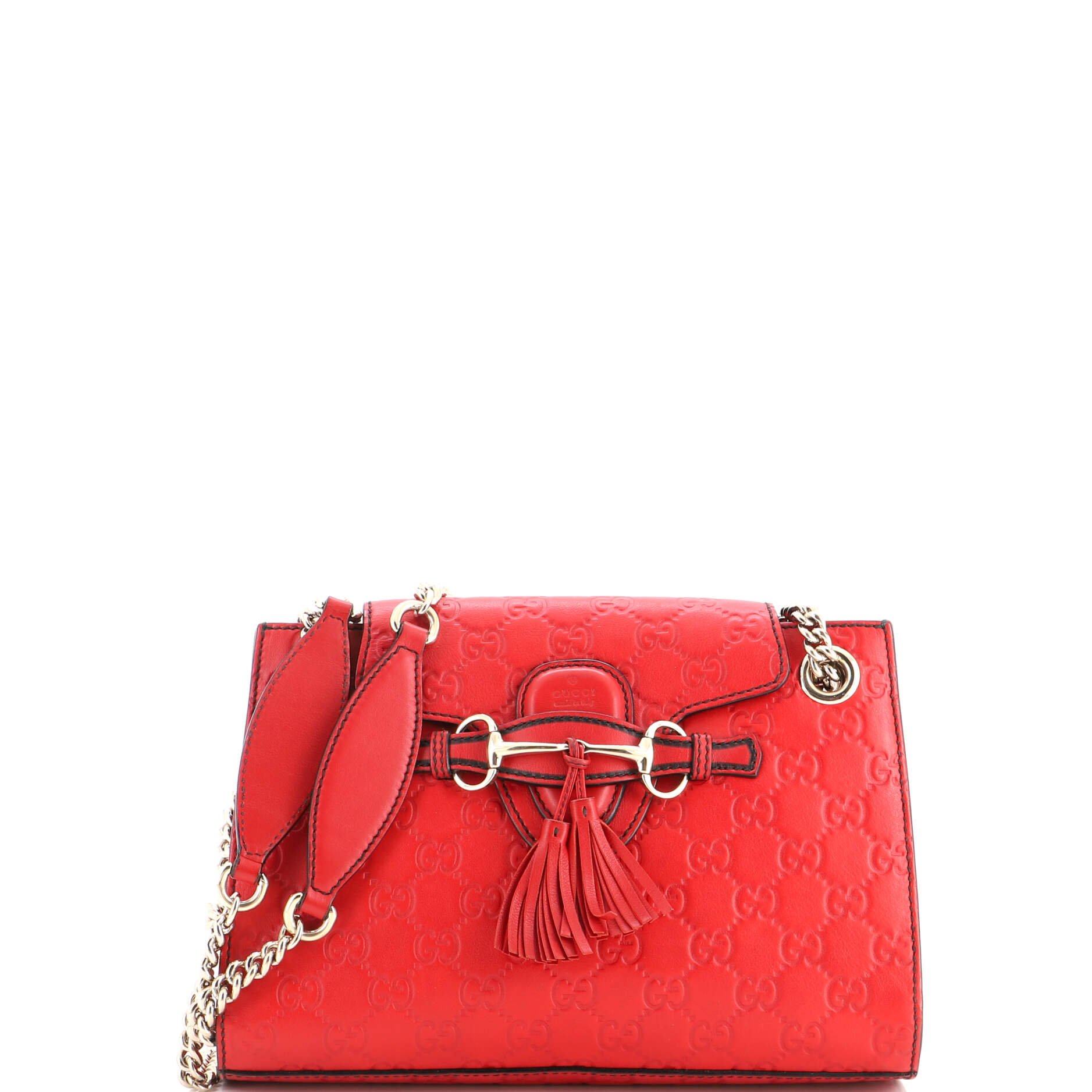 Emily Chain Flap Shoulder Bag Guccissima Leather Small