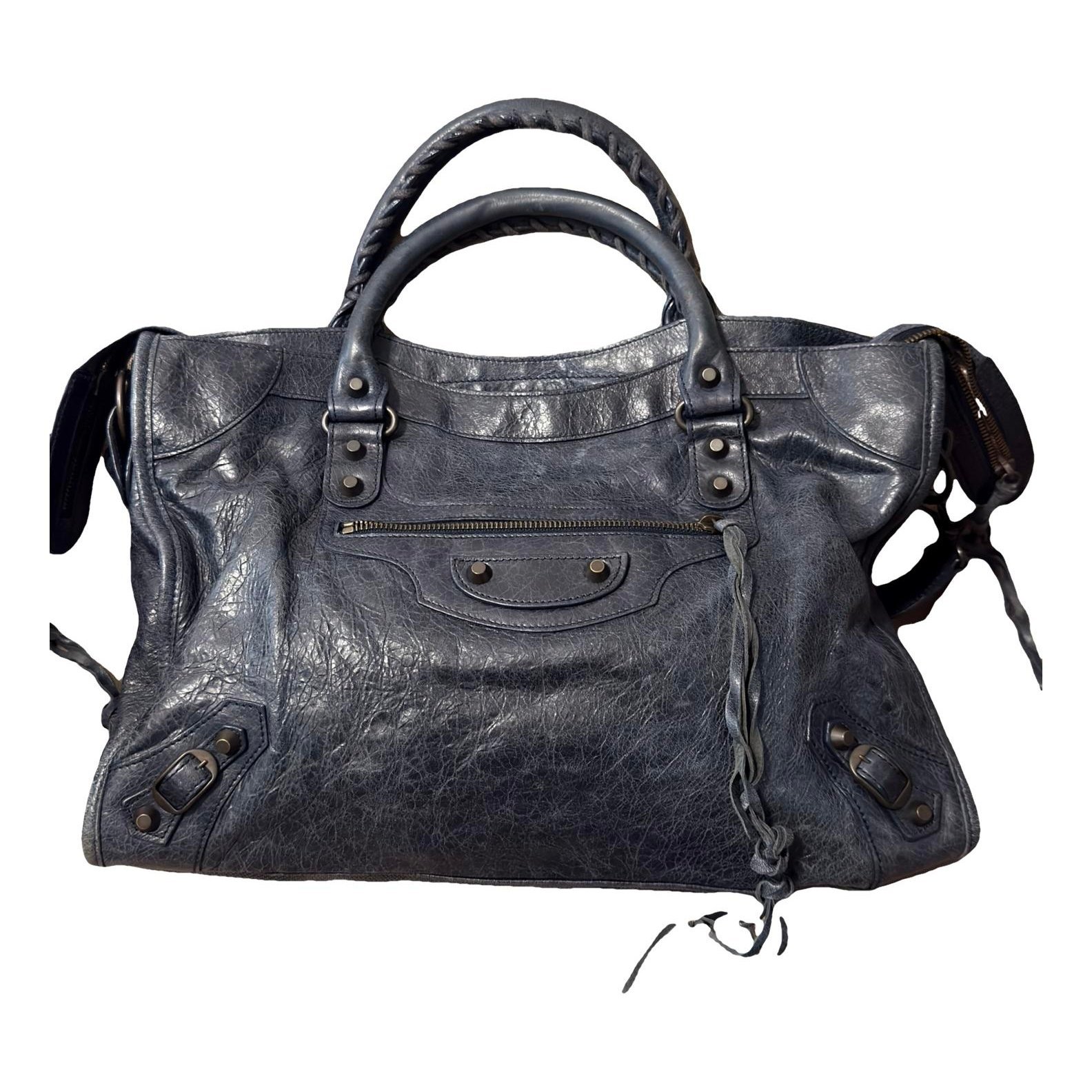 City leather handbag