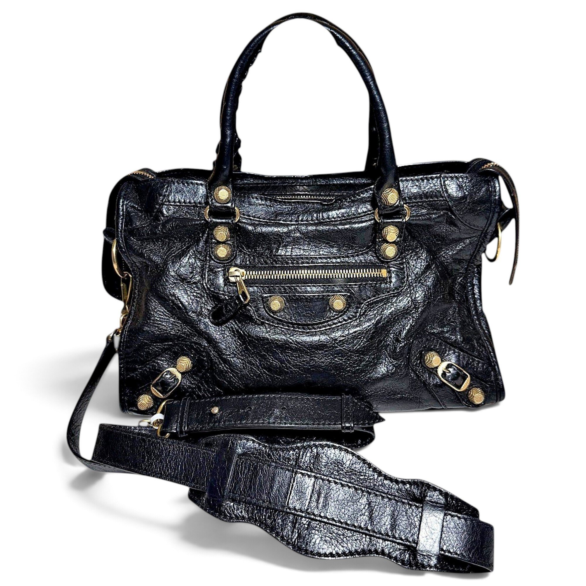 City leather handbag