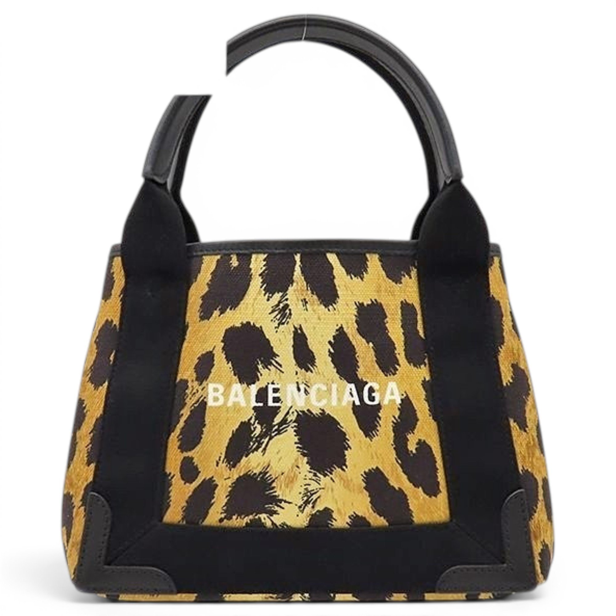 Navy cabas leather handbag