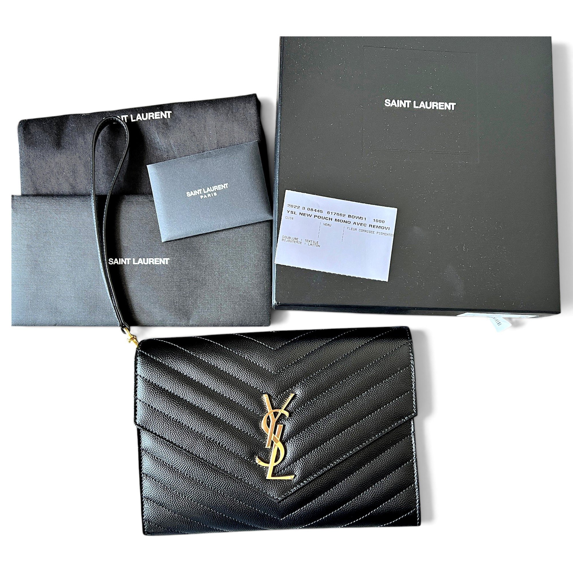 Leather clutch bag