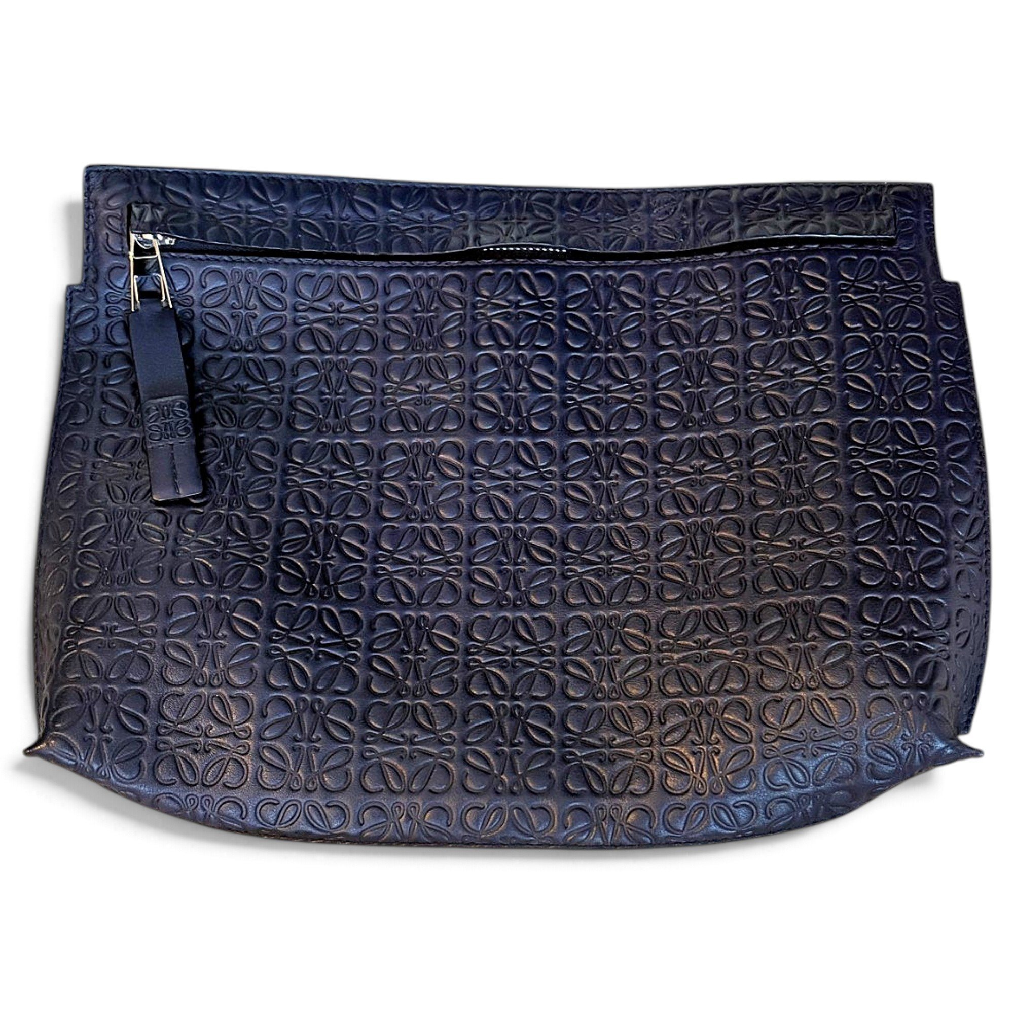 T Pouch leather clutch bag