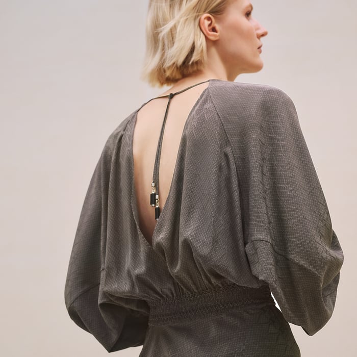 Marron Tarn "Losanges Sur Jacquard" Dress