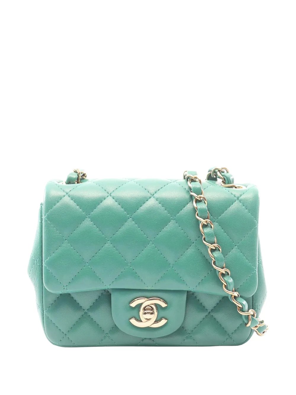 2021-2026 Mini Square Classic Lambskin Single Flap crossbody bag