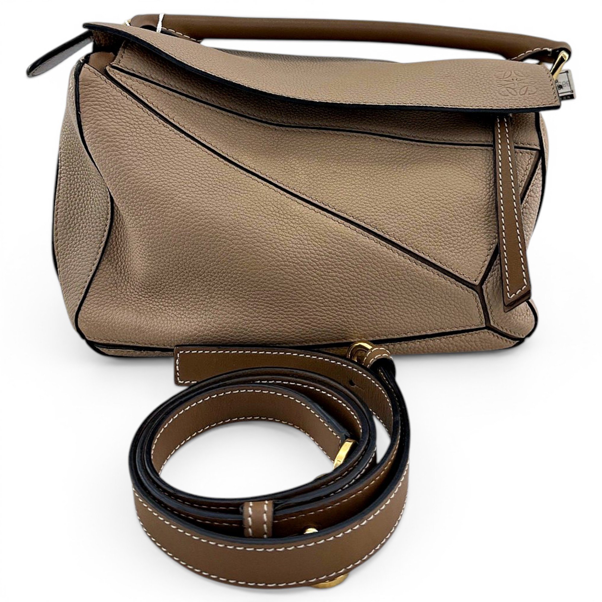 Puzzle leather handbag