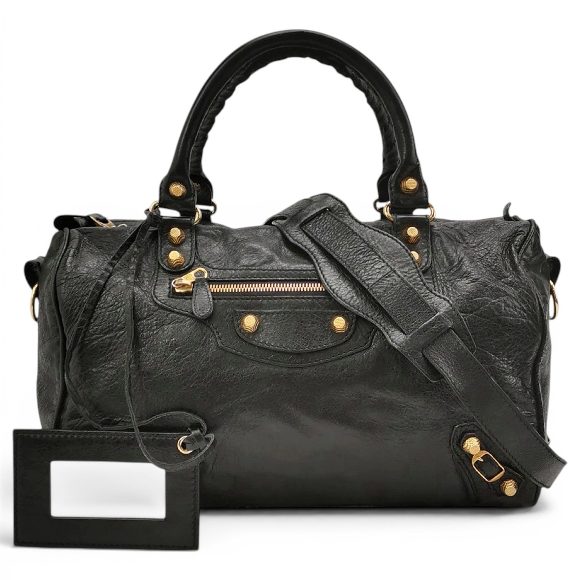 City leather handbag