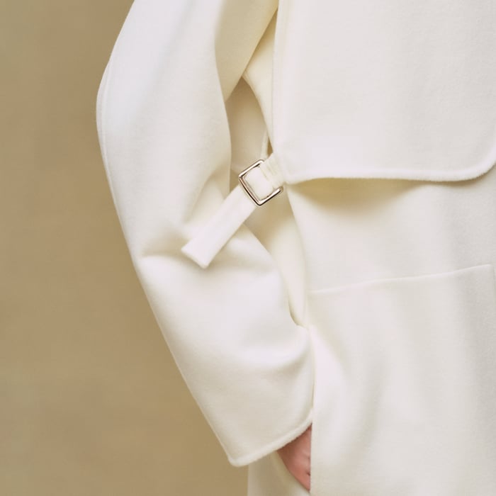 Blanc Naturel Long Storm Flap Coat