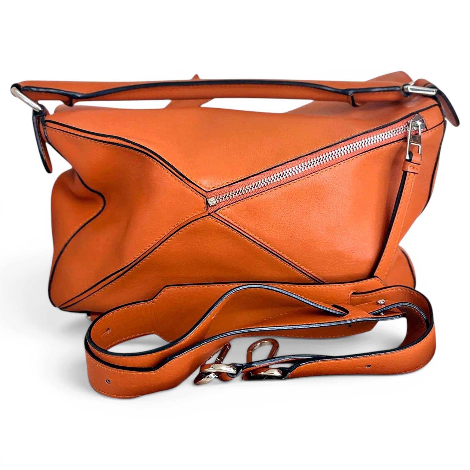 Puzzle leather crossbody bag
