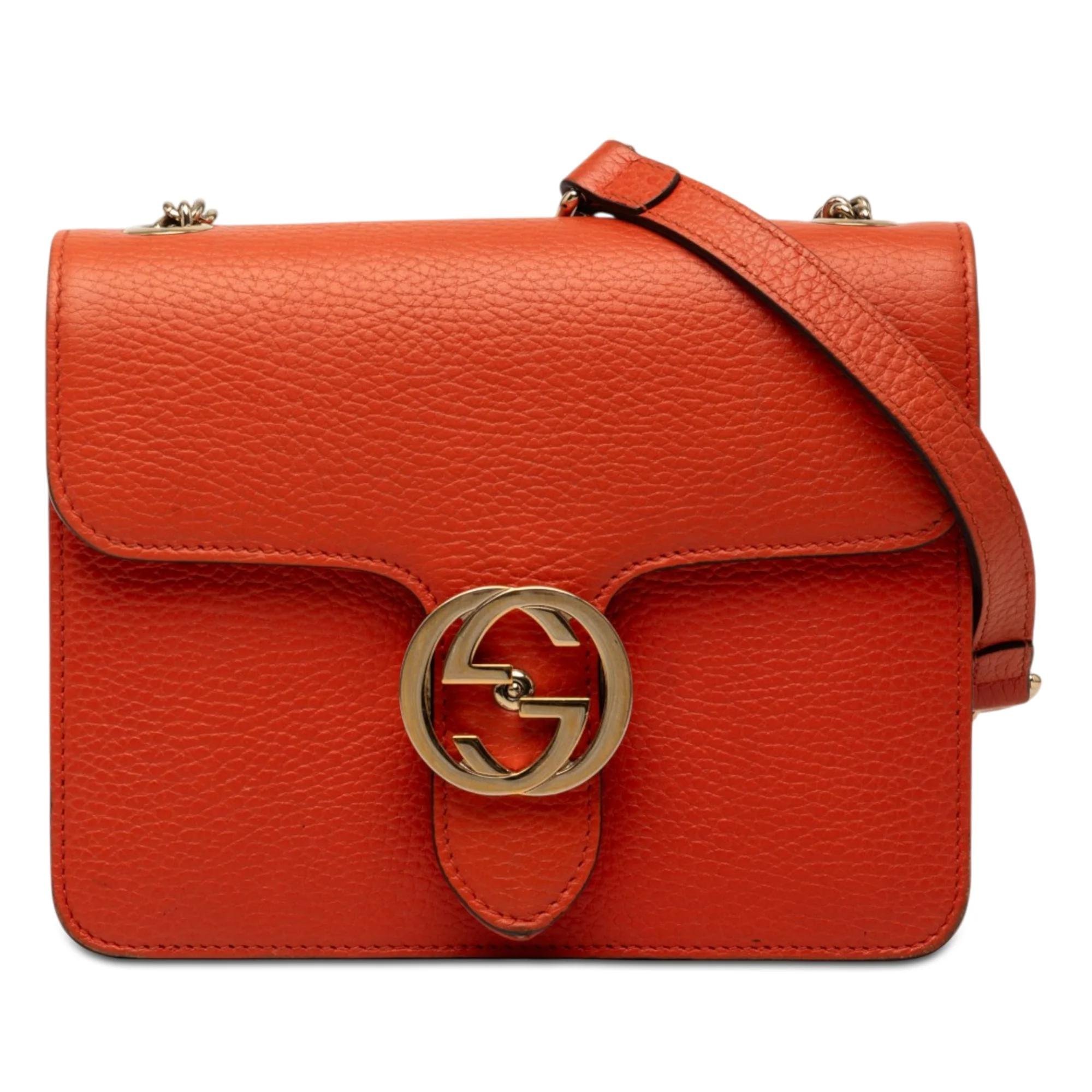 Interlocking pony-style calfskin crossbody bag