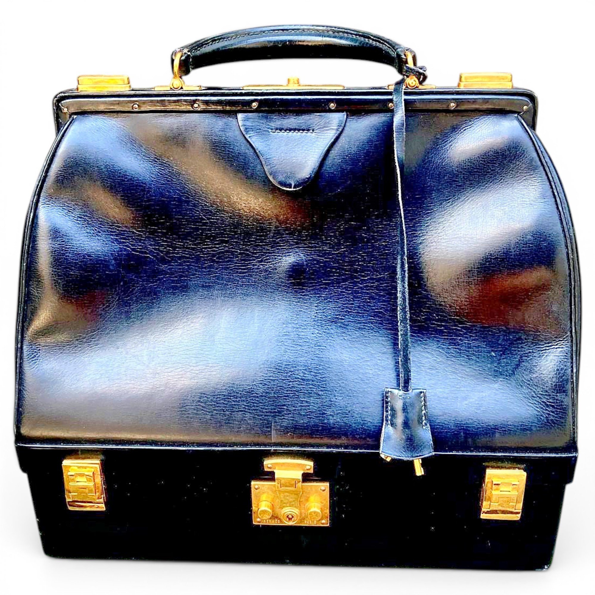 Malette leather handbag