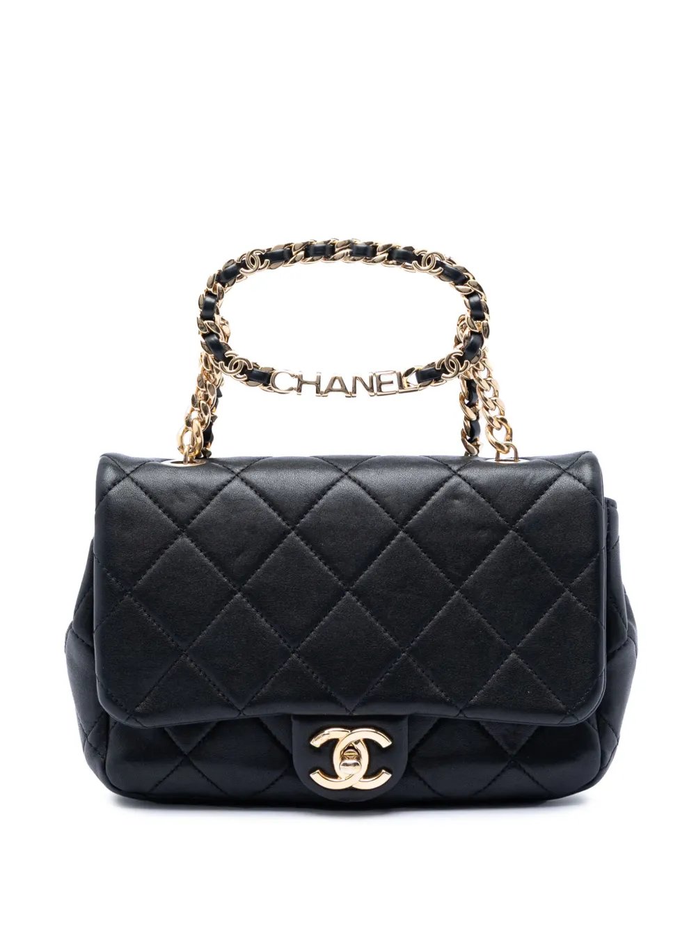 2021-2026 Small Quilted Lambskin Round Top Handle Flap satchel