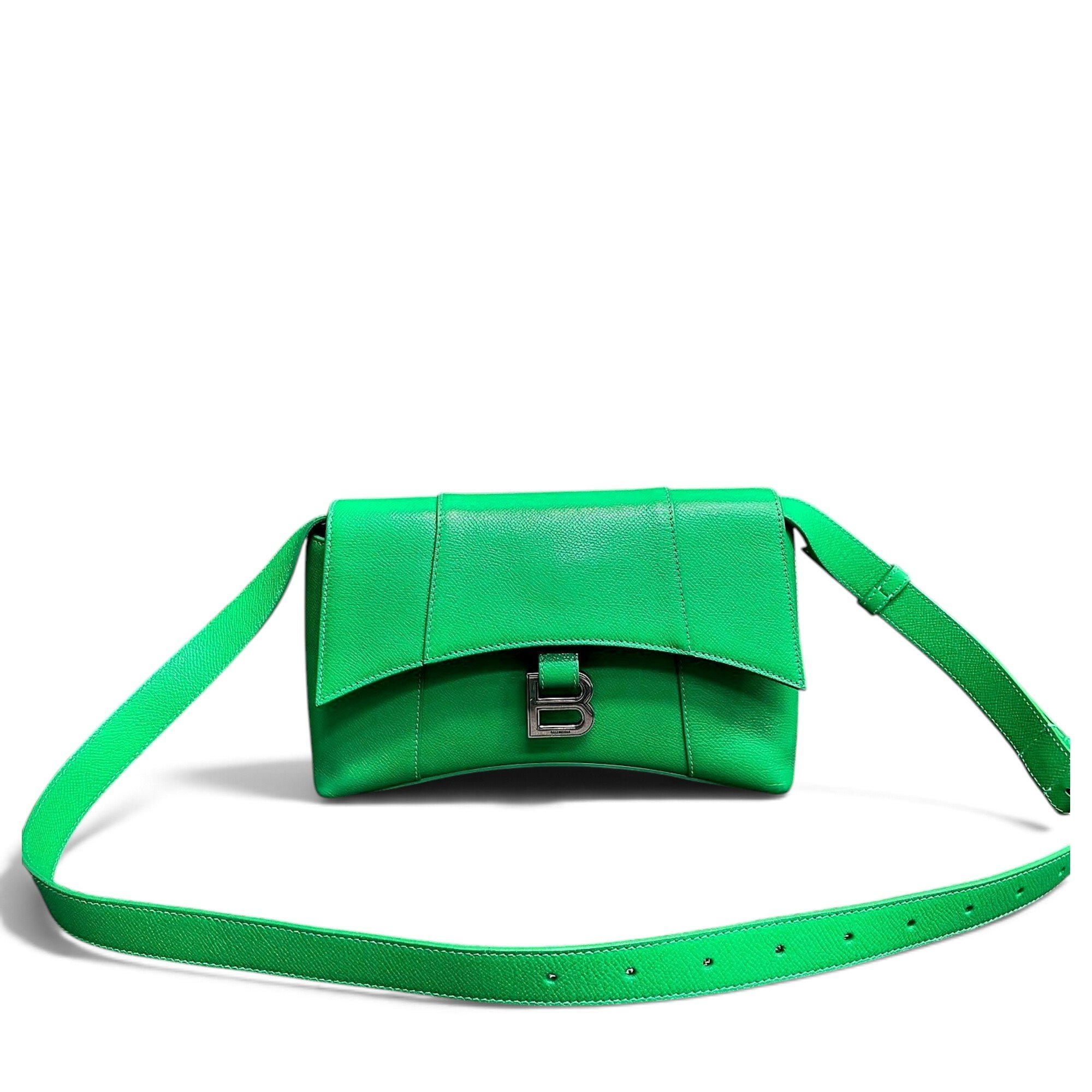 Hourglass leather handbag