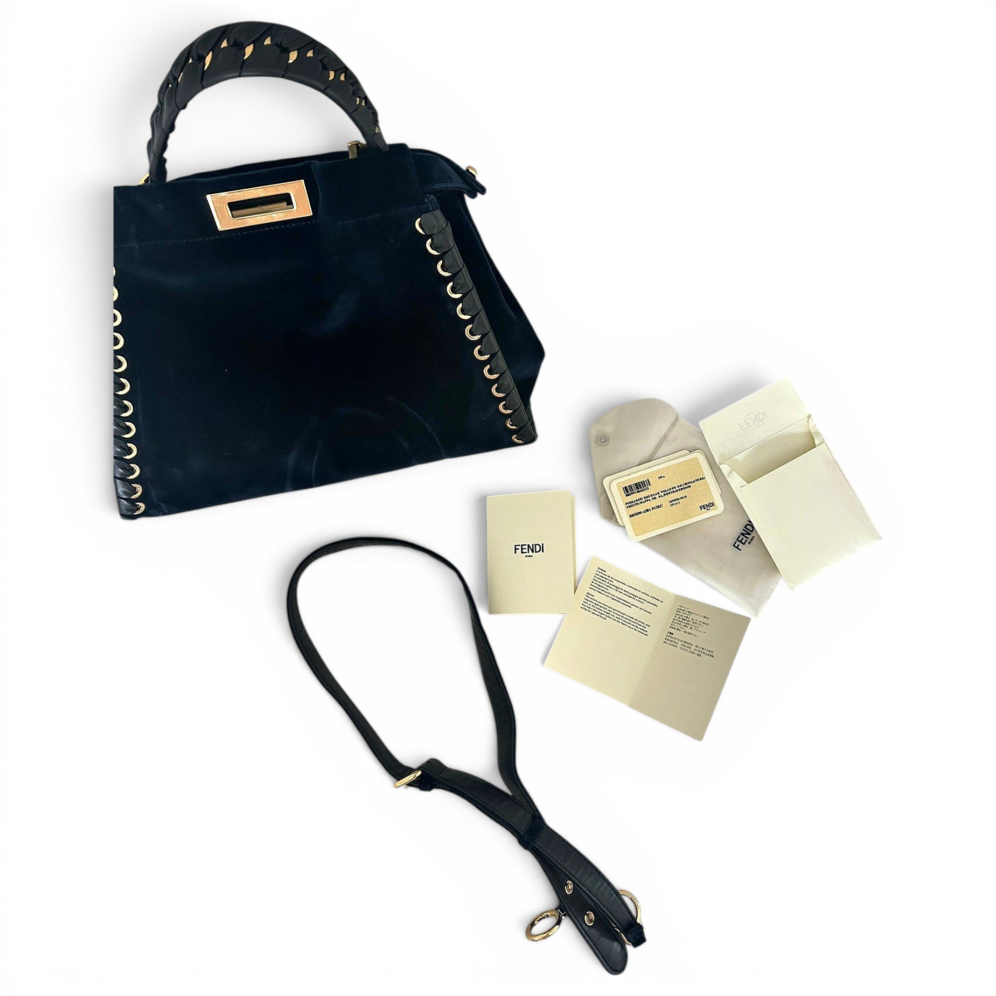 Peekaboo velvet handbag