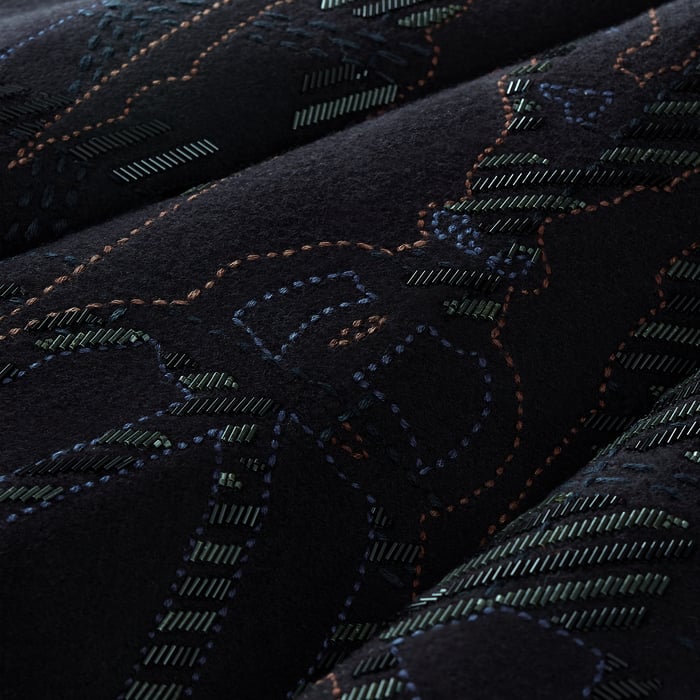 Noir Exceptional Embroidered Triangle Scarf