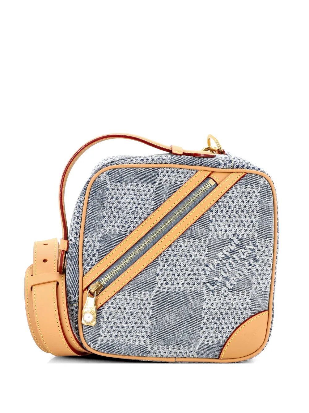 Chess Messenger Bag Damier 3D Denim crossbody bag