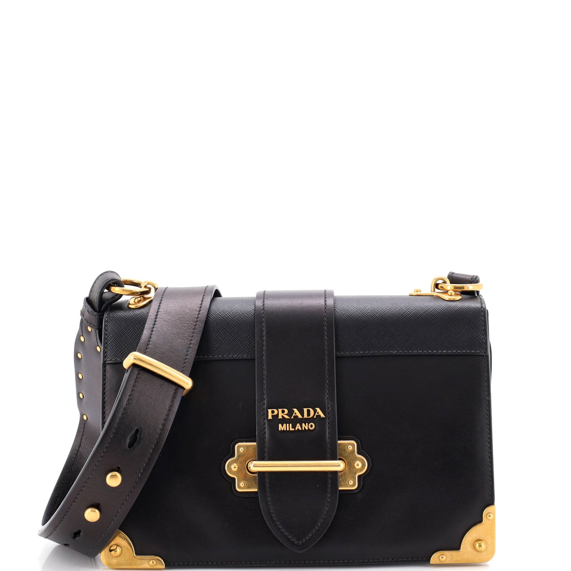 Cahier Crossbody Bag Leather and Saffiano Leather Large